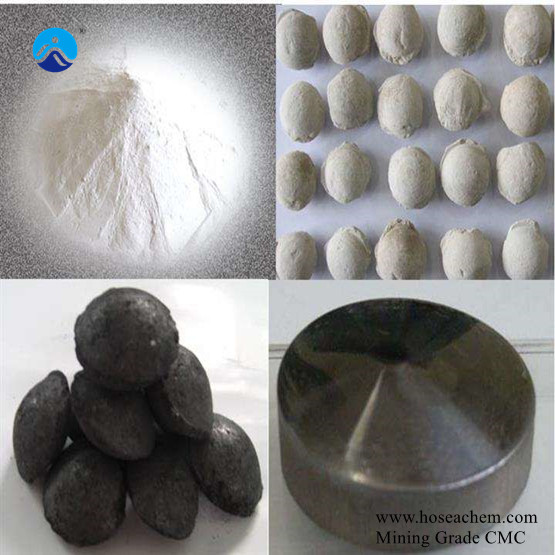 Application of mineral powder pellet binder sodium carboxymethyl cellulose