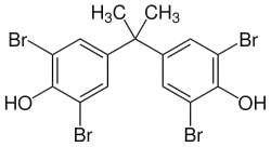 Tetrabromobisphenol A (TBBPA), CAS 79-94-7, Molecular Formula: C₁₅H₁₂Br₄O₂ Tetrabromobisphenol A (TBBPA), CAS 79-94-7, Molecular Formula: C₁₅H₁₂Br₄O₂